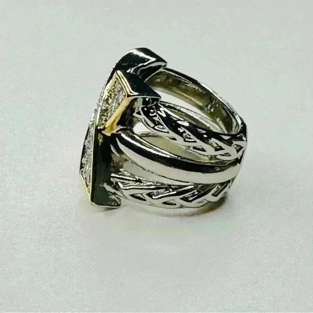 Two Tone 14K Gold & Simulated Stones - Picture 5 of 5
